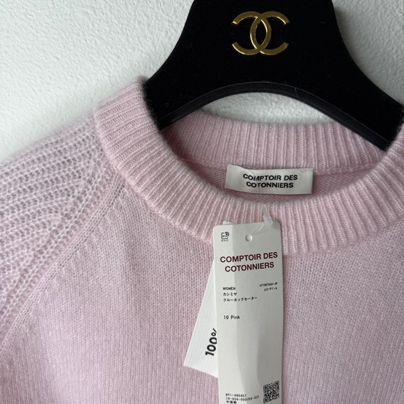 NWT Uniqlo X COMPTOIR DES COTONNIERS 100% Cashmere Sweater Pink Medium - Picture 4 of 6